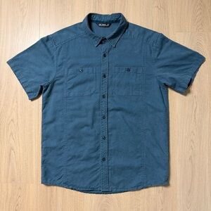 Arcteryx Ravelin Linen Blend Short Sleeve Buttonup Shirt Mens Medium Turqoise